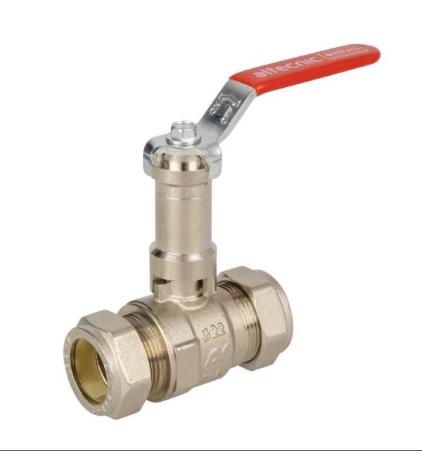 Altecnic 22mm Butterfly Ball Valve Ext. Red Handle (AI-373R22E)
