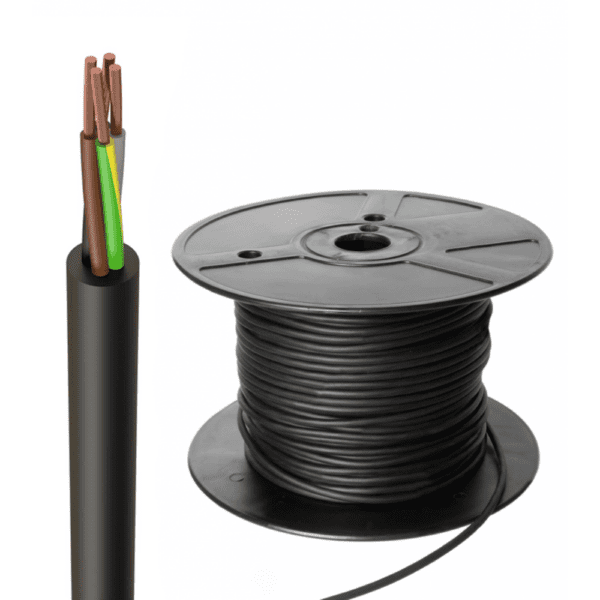 0.75mm² 4 Core PVC Round Flexible Cable (Black 3184Y)