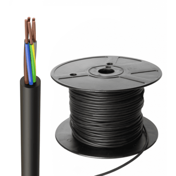 0.75mm² 5 Core PVC Round Flexible Cable (Black 3185Y)